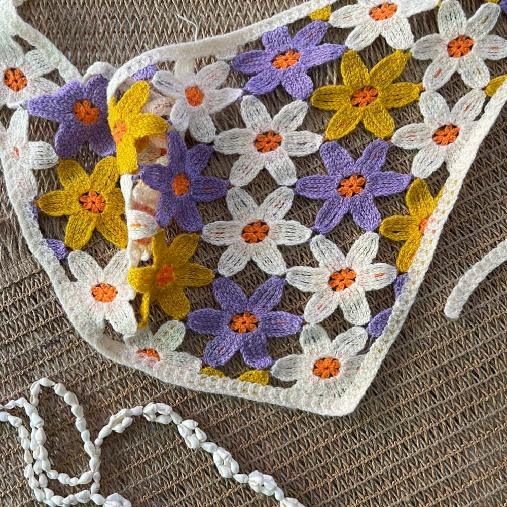 PAÑUELO CROCHET FLORES